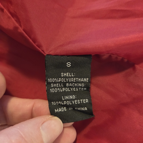 Baccini Women's Vibrant Red Faux Leather Jacket - Picture 9 of 9